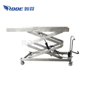 GA500A अंतिम संस्कार स्टेनलेस स्टील Cadaver हाइड्रोलिक Mortuary लाश शरीर चोर ट्राली - Product Image 1