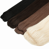 Extensions de cheveux à trame nouée à la main, double tirage, donneur unique, cuticules entièrement alignées