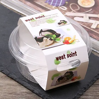 Großhandel Clear Food Behälter Joghurt Tasse Kleine runde Kunststoff Obsts alat Eis becher Verpackung Kuchen boxen