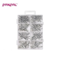 Kit de rivets aveugles à extrémité ouverte, corps en aluminium, mandrin en acier, rivets multi-tailles, norme DIN, plage de préhension 20-500, pour métal et bois