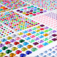 Autocollants auto-adhésifs en strass PVC Gems pour l'artisanat Bling Jewel Crystal Stickers pour le bricolage Nail Body Makeup Festival Craft