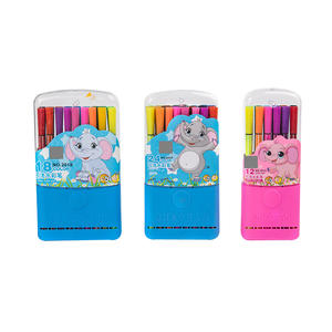 Children's Art Painting Graffiti Color Pen 12 18 24 Colors Barrel <b>Washable</b> Watercolor <b>Marker</b> Pen Custom - Product Image 2