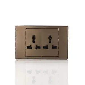 Good quality wholesale Dark Brown with gold border design home electrical Push-down wall mounted switch