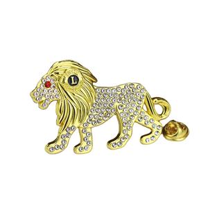 中国制造商免费设计锌合金扁平狮子国际珐琅别针镀金/镀银定制颜色节日婚礼 - Product Image 1