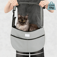 Sac de transport réglable et léger pour chien et chat, sac à bandoulière avec large sangle, fenêtre en maille respirante, panneau en PP, sac de voyage extérieur pour animaux de compagnie
