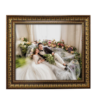 Cadre photo rétro vintage en faux bois de style classique, personnalisable en toutes tailles