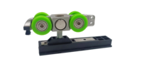 Pintu Geser Aluminium Single-Qi Ping 2+1 Interlock Satu Arah Permukaan Interior Modern Finishing Modern Kaca Tempered Berlapis Ganda