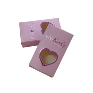 Boîte d'emballage rose pour verres à lunettes, 1 pièce, design personnalisé, boîte pour lentilles de contact, en forme de cœur
