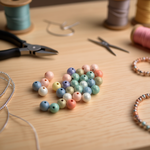 Ilan Abalorios Perline colorate Macaron da 6 mm 120 pezzi per la creazione di gioielli - Product Image 3