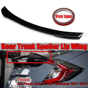Alerón trasero de fibra de carbono/resina para Honda Civic X 10th Hatchback 2017-2019 DTO V Style Racing - Product Image 1
