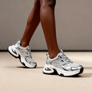 Zapatos Deportivos Cómodos de Verano para Mujer, con Parte Superior de Malla Ligera, PU, Suela Gruesa para Aumentar la Estatura, Zapatos para Correr de Moda y Ocio - Product Image 4