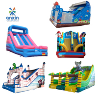Série de toboggans gonflables de qualité commerciale, utilisation sèche et humide, double piste, toboggans à thème pour enfants et adultes
