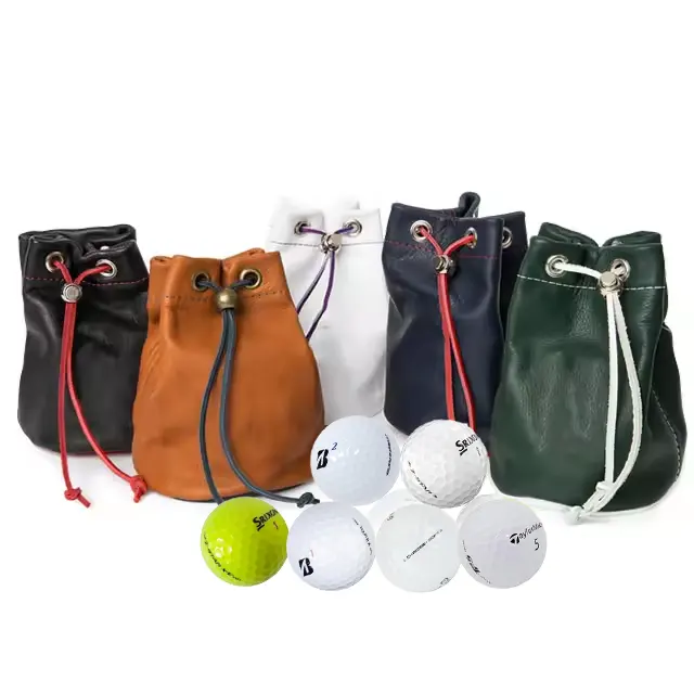 Golf Bag ball storage Personalized leather Bags most Popular golf pouch ball storage Bag glove stash and Tees Golf Accessories