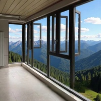 Système de fenêtres insonorisées à ouverture battante en aluminium à rupture de pont thermique, design minimaliste, nouveau style, pour balcon