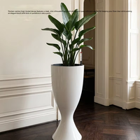 Pot de fleurs de style européen imitation céramique, grande capacité, pour intérieur, résistant aux fissures et à la corrosion, pour la maison