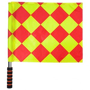 ธงผู้ตัดสินฟุตบอล รักบี้ ลายตารางหมากรุก 2 ชิ้น พิมพ์ลายดิจิตอลรักษ์โลก โพลีเอสเตอร์ รูปทรงสี่เหลี่ยมผืนผ้า พร้อมเสาอะลูมิเนียมและฐานโฟม - Product Image 2