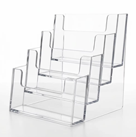 Présentoir professionnel en acrylique multi-niveaux transparent pour brochures, support de table pour prospectus, idéal pour les entreprises