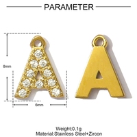Bijoux de mode tendance en acier inoxydable de haute qualité, breloques zirconées, pendentifs lettres A-Z (26 lettres), accessoires pour boucles d'oreilles et colliers