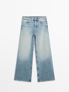 Jeans de Mezclilla de Cintura Media con Pierna Ancha, Estilo Casual, Lavables, Diseño Liso - Product Image 6