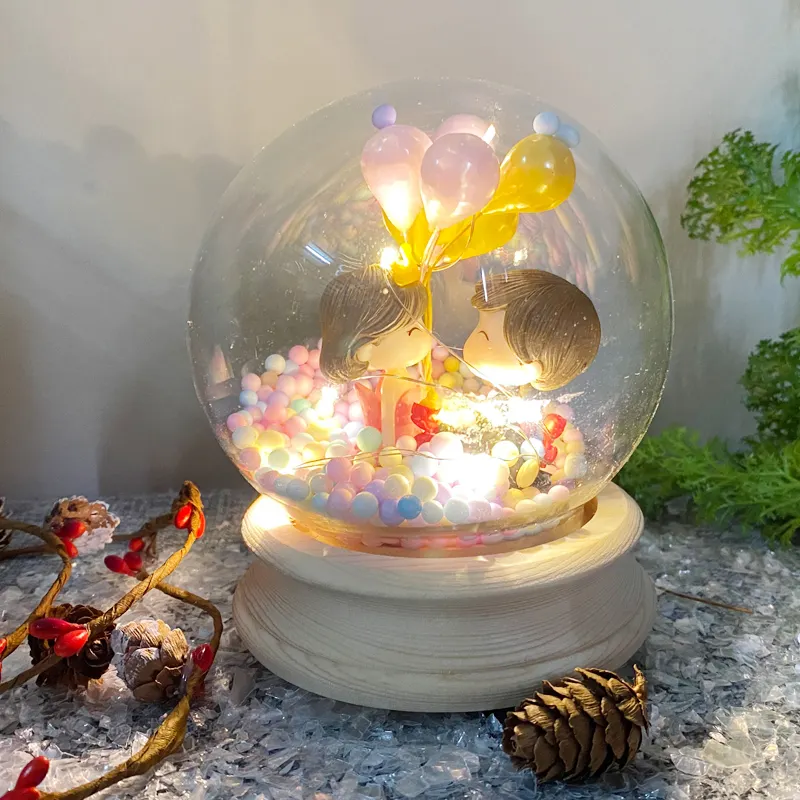 Phong Cách Mới Handmade Fairy Balloon Với Glass Dome Led Light String Đèn Cho Đám Cưới