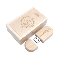 Jaster YONANSON — clé USB ovale en bois personnalisable, idéal pour stockage de données, Logo personnalisé, vente en gros, disque Flash