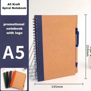 Cuaderno Espiral de Papel Kraft A5 con Logotipo Personalizado y Bolígrafo para Uso en Oficina, Regalos Promocionales - Product Image 5