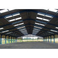 Structure de hangar en acier préfabriqué, bâtiments d'entrepôt en acier préfabriqués à grande portée