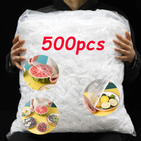 500 couvre-aliments jetables élastiques transparents, couvre-bols extensibles pour la conservation des aliments en cuisine, protection contre la poussière
