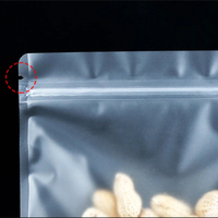 Vente en gros de sachets de bonbons alimentaires à fermeture éclair carrés transparents avec logo personnalisé sacs en plastique transparent givré plat