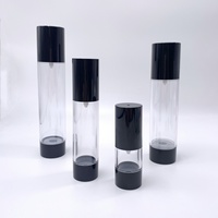 Botella de Spray con Bomba Airless de 15ml, 30ml, 50ml, 80ml, 100ml, Envase de Plástico PP para Suero Cosmético, Loción, en Negro, Dorado y Plateado