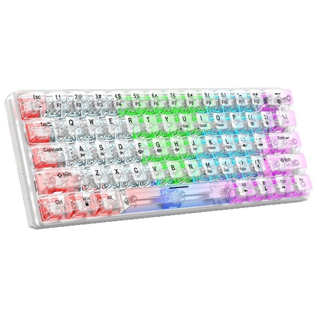 T68 USB Wired Mechanical RGB Hot-Swap Customizable Transparent for Office Gaming Esports Desktop Use Cross-Border Compatible