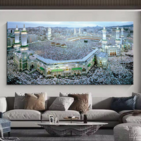 Peinture sur toile Art Islamique Mosquée Mecque Pèlerinage, Affiche murale et Impressions, Image Religieuse pour Décoration Murale Musulmane