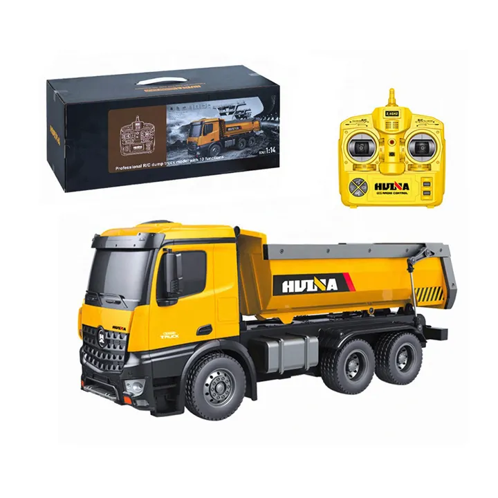 10 Saluran Logam Teknik Mobil Climbing Mainan 1/14 Anak-anak Paduan Dump Truck Remote Control Truk untuk Dijual