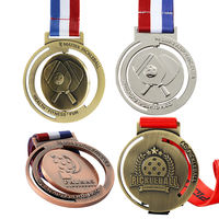 Medallas de Pickleball Metálicas 3D con Diseño Personalizado Gratuito, Medallas de Cricket de Metal y Trofeos, Premio Deportivo de Oro, Cinta para Medalla Personalizada