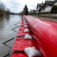 Barrière anti-inondation portable remplie d'eau, barrage tubulaire à installation rapide pour les interventions d'urgence en cas d'inondation