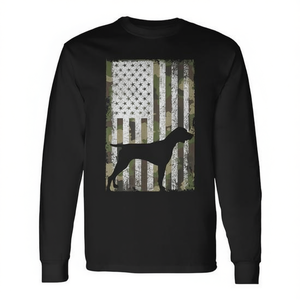 T-shirt à manches longues pour chien Gsp, motif camouflage drapeau américain, pour chien pointeur allemand à poils courts - Product Image 2