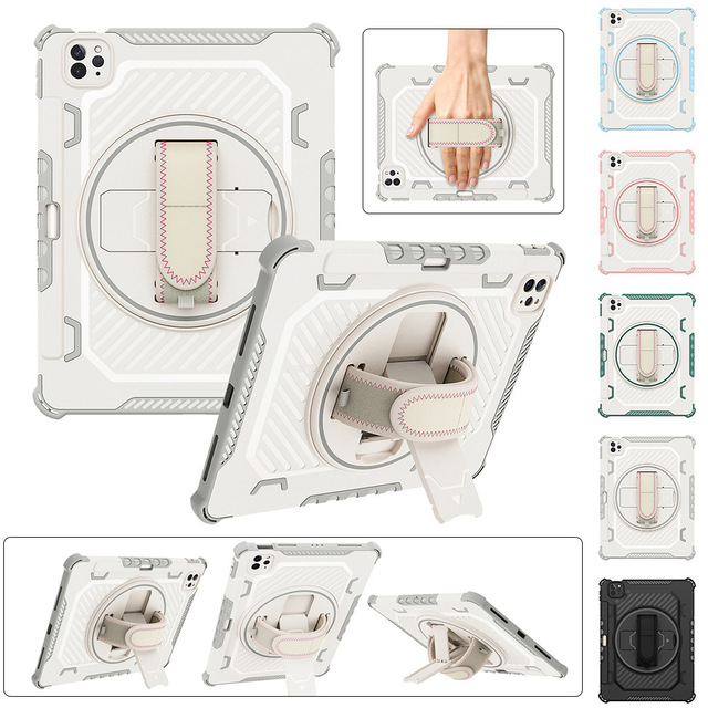 Folding Bracket Tablet case with 360 Rotating Stand for ipad 7th 8th 9th New Arrival Hard Shockproof Kickstand case for ipad