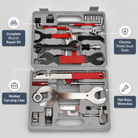 Kit d'outils de réparation multifonction 44 pièces pour VTT et vélo de route : démonte-chaîne, extracteur de manivelle, clé de boîtier de pédalier, démonte-cassette, trousse de réparation de pneus