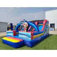 Structure gonflable commerciale avec toboggan pour enfants, thème dessin animé, équipement de jeu gonflable pour fêtes en extérieur