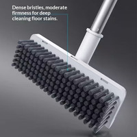 Ensemble de balais et pelle à long manche en plastique pour le nettoyage des tables, avec brosse à poussière en PU exfoliante, outils de nettoyage domestique modernes