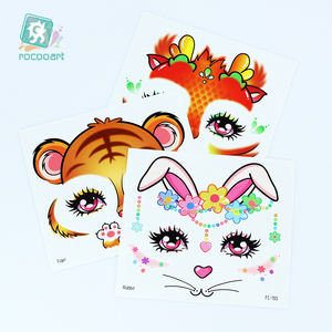 Los últimos 12 signos del zodiaco chino, tatuaje temporal seguro para la piel, bricolaje, fiesta de cumpleaños para niños, tatuaje temporal para la cara, pegatina para niñas y niños - Product Image 3