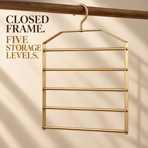 Porte-<span class=keywords><strong>pantalons</strong></span> et jupes à 5 niveaux en alliage d'aluminium, rose doré, organisateur de vêtements multicouche pour armoire - Product Image 1