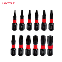 LJ-25e 10 embouts Torx en acier de 65 mm, qualité industrielle et bricolage, sablés, non percés, emballage blister OEM pour visseuse à chocs, vente en gros