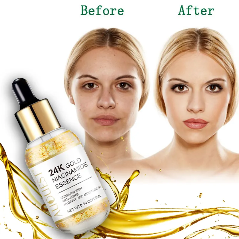 Wholesale Korean Skincare Anti Aging firming Hyaluronic Acid Niacinamide Vitamin C Skin Care Face Whitening 24K Gold Serum