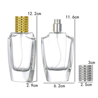 Vente directe usine – Flacon de parfum en verre transparent haut de gamme de 50 ml avec bouchon à vis et sérigraphie pour diffuseur à bâtonnets