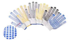 Échantillon gratuit Gants à pois en PVC Gants de travail de sécurité antidérapants avec coquille de gants en tricot de coton - Product Image 6