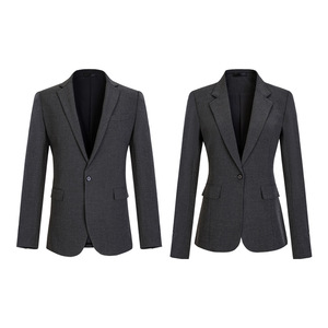 Women's Grey Suit Jacket Autumn Winter Professional Work Uniform Polyester Fabric With Label - Product Image 5