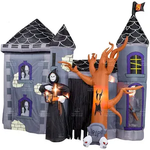 Kids Halloween Opblaasbare Outdoor Trui Uitsmijter Opblaasbare Leuke Stad Voor Halloween Spookhuis