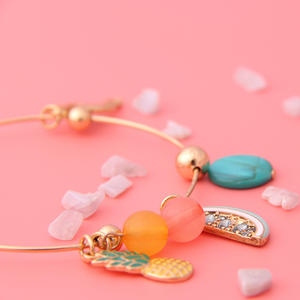 V & R idiota y Ani epoxi piña sandía carcasa disco flamingo colgantes chapados en oro elástico Alex pulseras de pandora - Product Image 5
