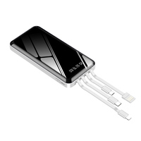 BSCI TCCC usine chargeur Portable 10000mah batterie externe pour l'extérieur charge rapide de téléphone Mini étanche avec des câbles de sortie 10W